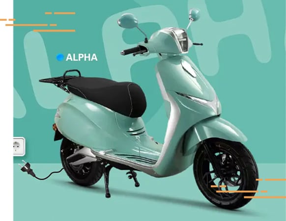 Alpha 2000W 45KM/H EEC Electric Motorcycle With Lithium Battery Vogue LED Lights
