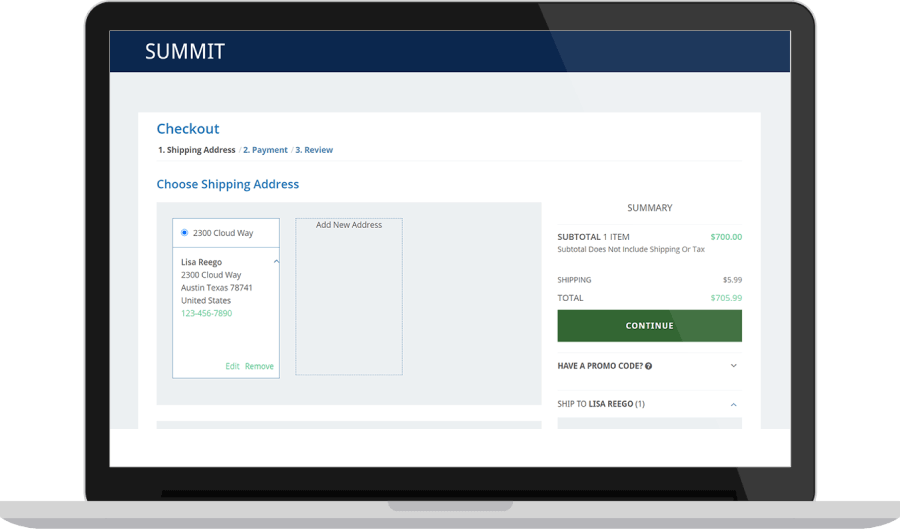 Checkout page
