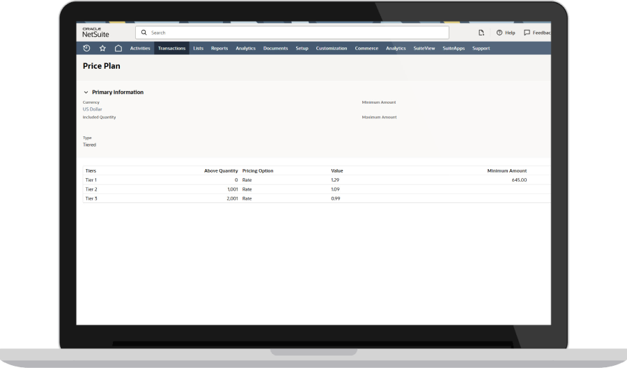 価格設定モデル Dashboard